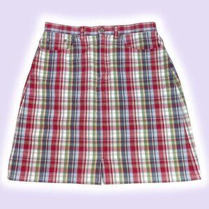 EDDIE BAUER Plaid Skirt Sz 8 Multicolor Casual Preppy